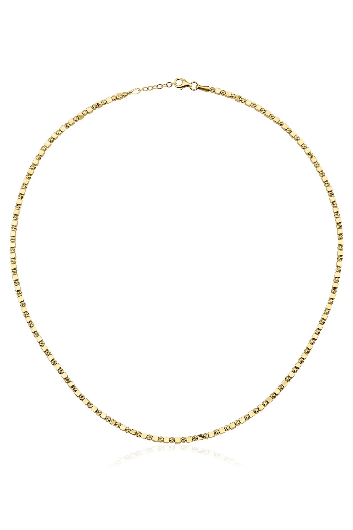 14K Gold Dorica Ball & Cube Bead Chain