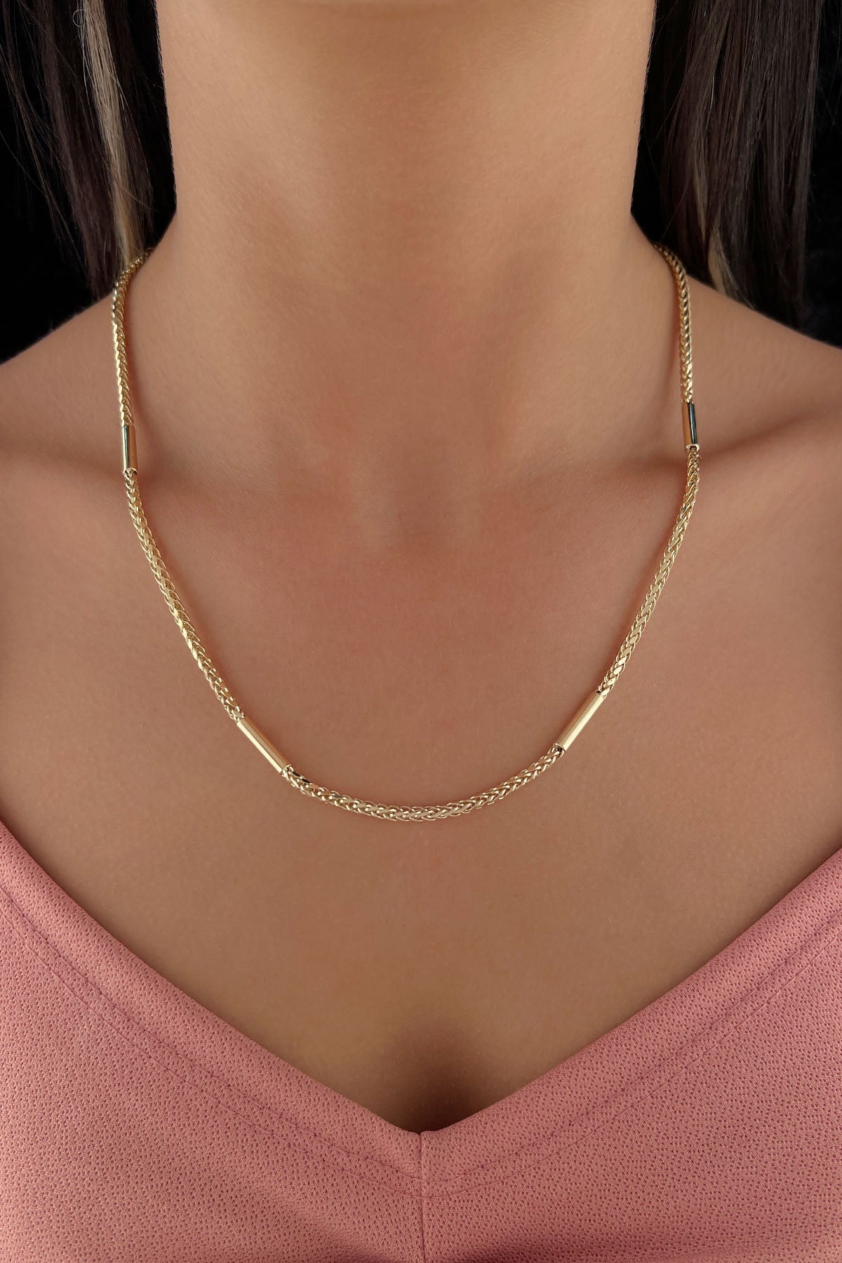 14K Gold Franco Roller Chain