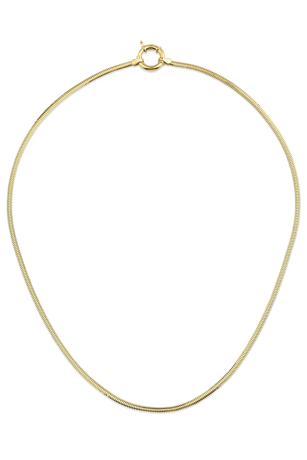 14K Gold Classic Snake Chain With Sailor Lock