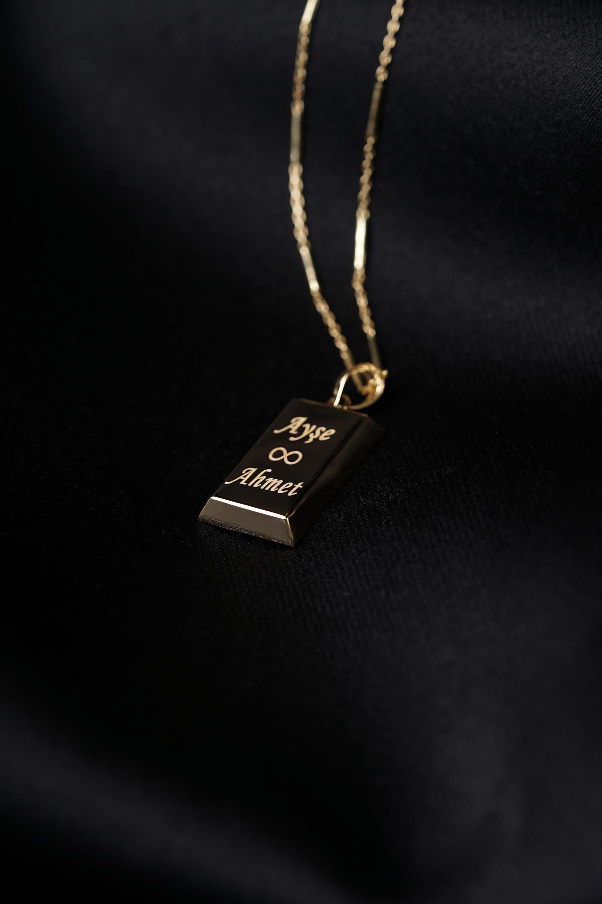Men's 14K Gold Bar Link Chain with Ingot