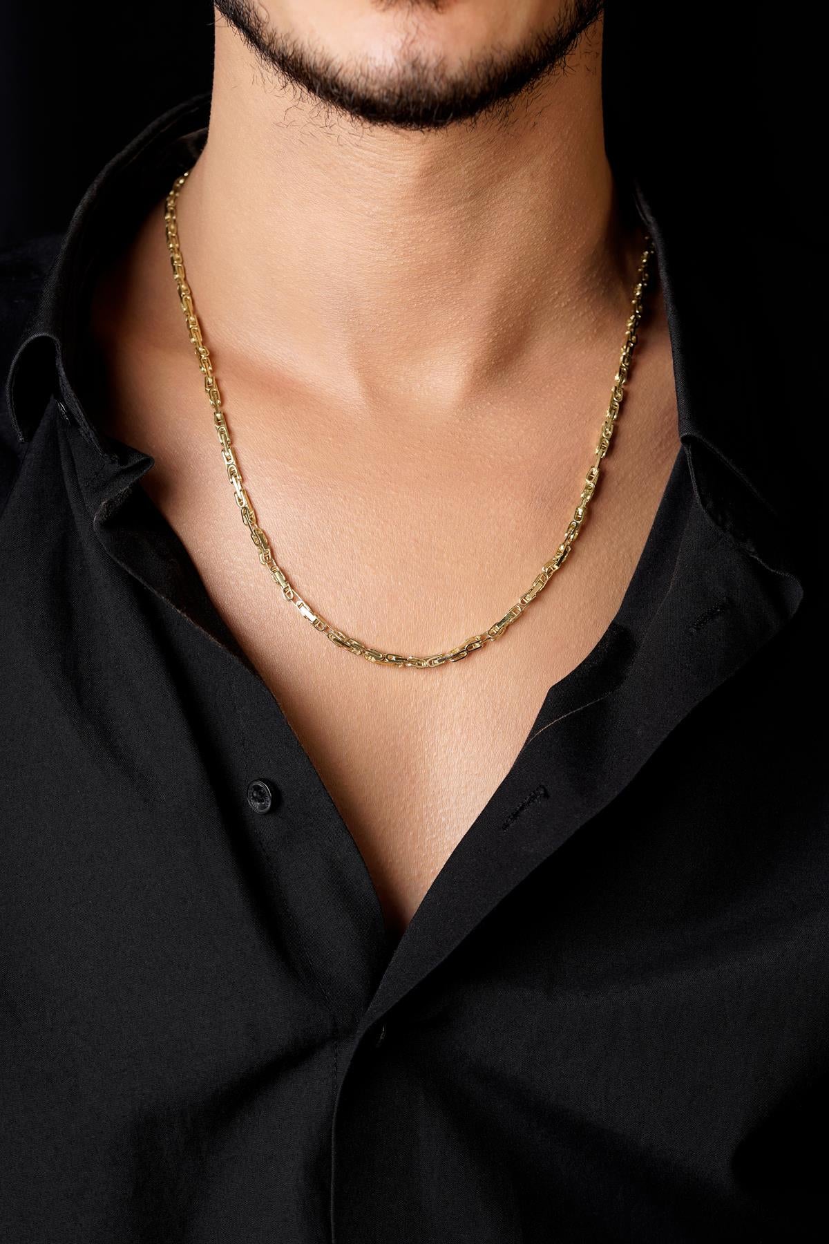Men's 14K Gold Byzantine Chain Necklace