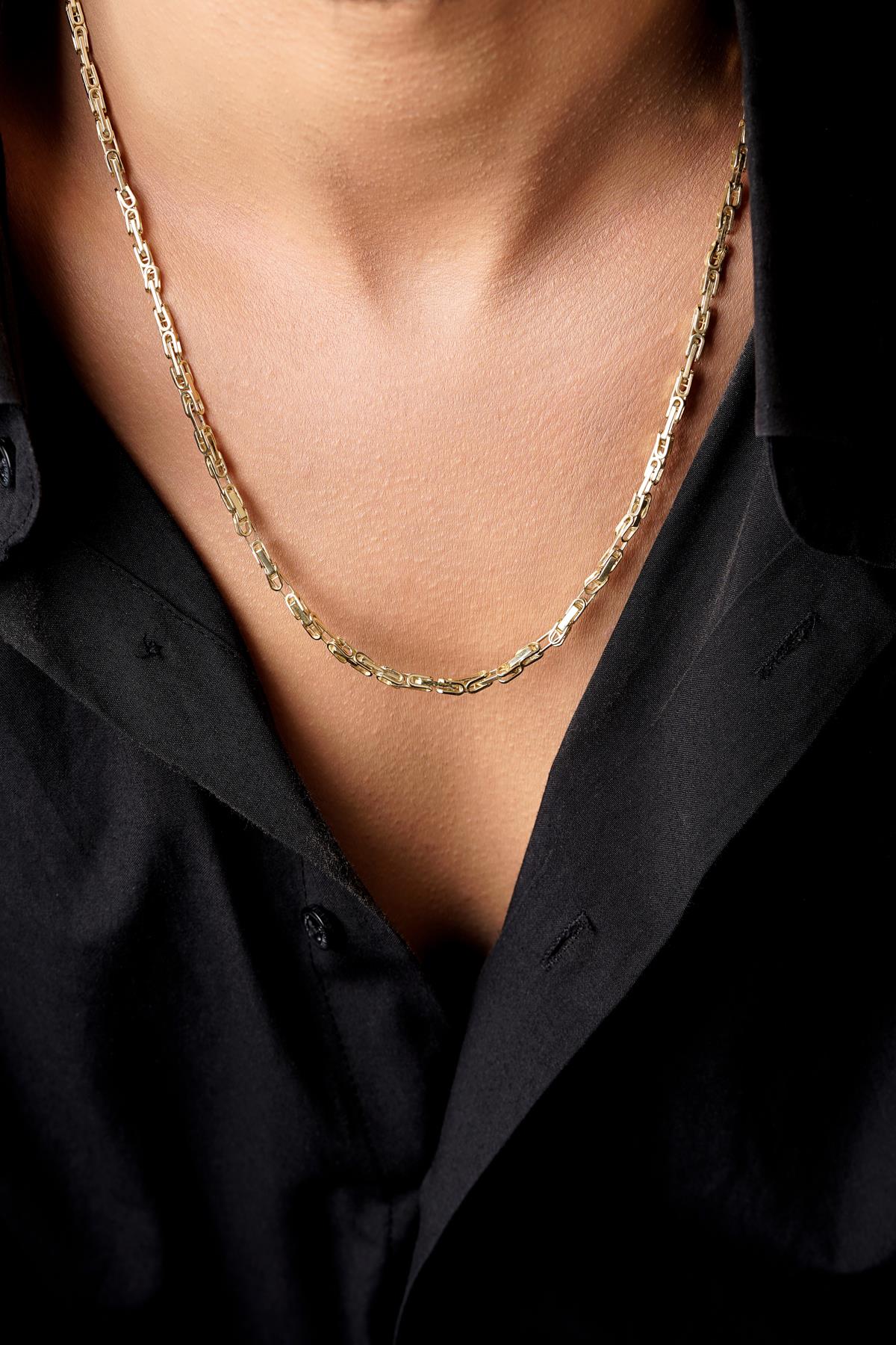 Men's 14K Solid Gold Byzantine Chain Necklace
