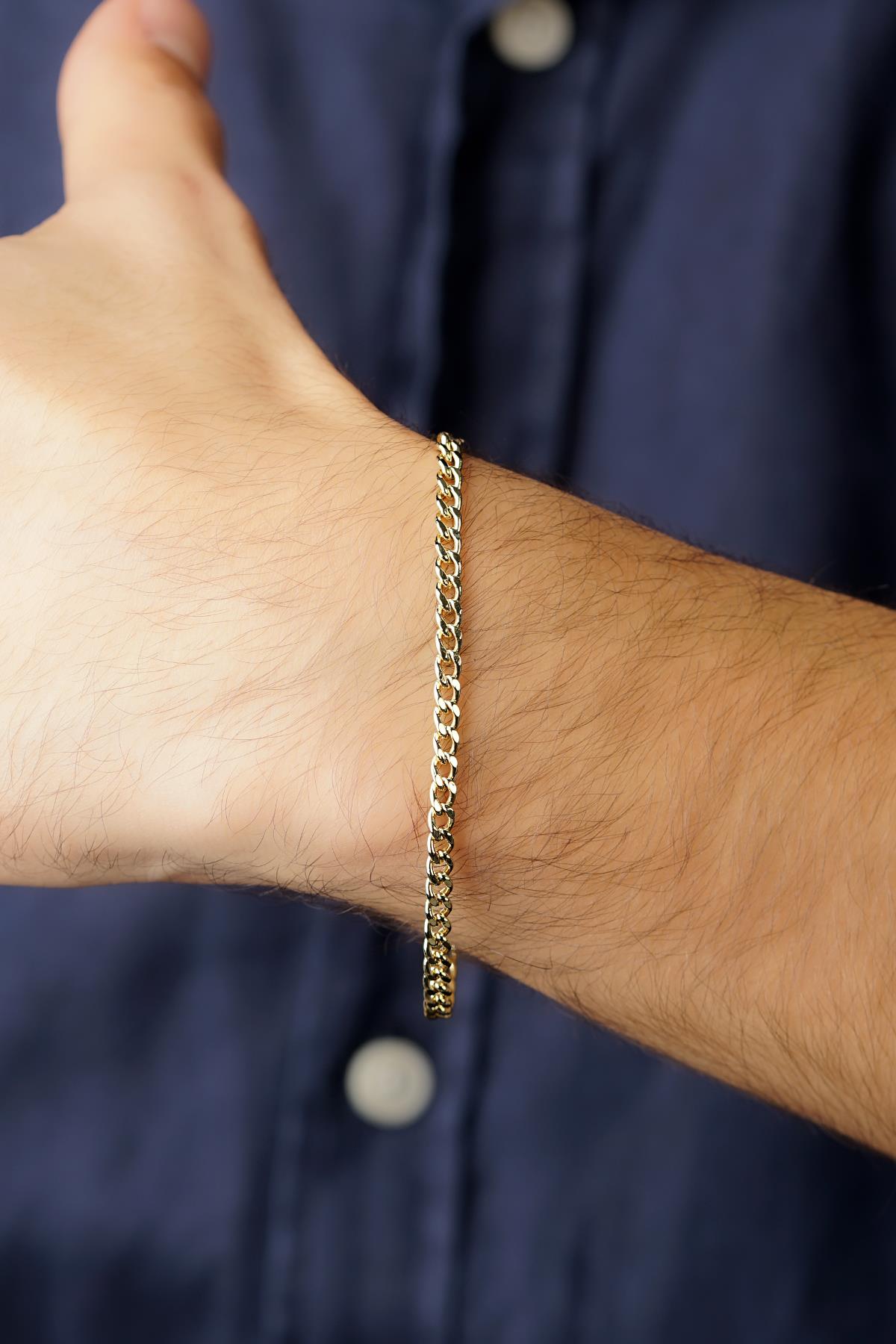 Men's 14K Gold Curb Link Bracelet
