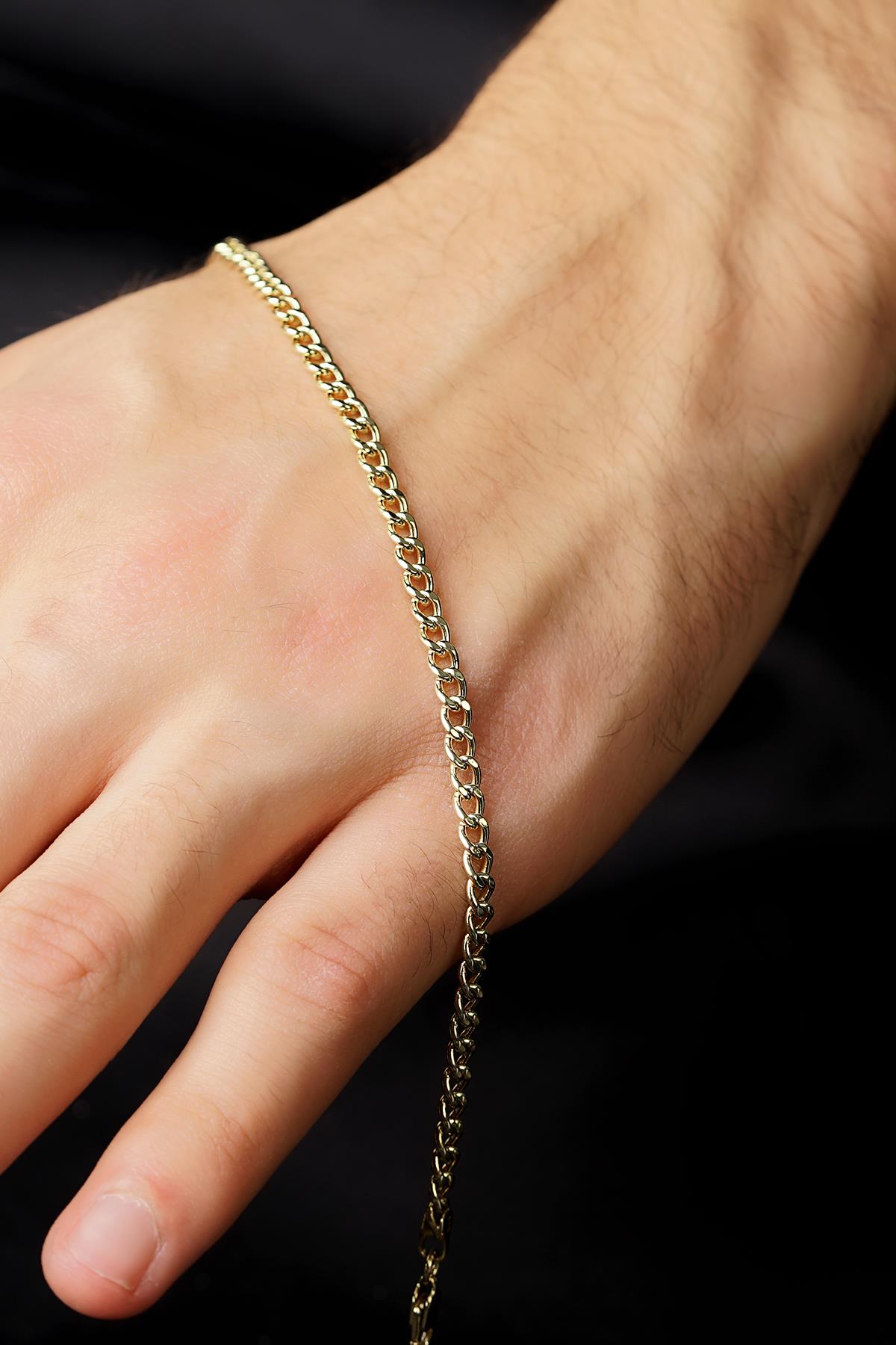 Men's 14K Solid Gold Curb Link Bracelet