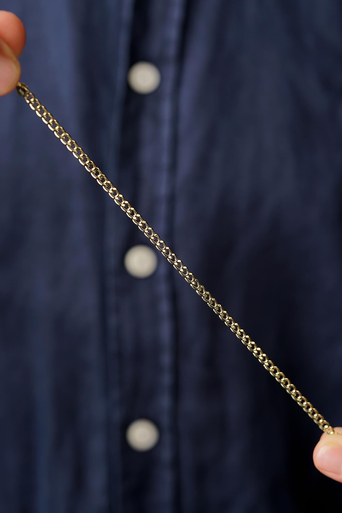 Men's 14K Solid Gold Curb Link Bracelet
