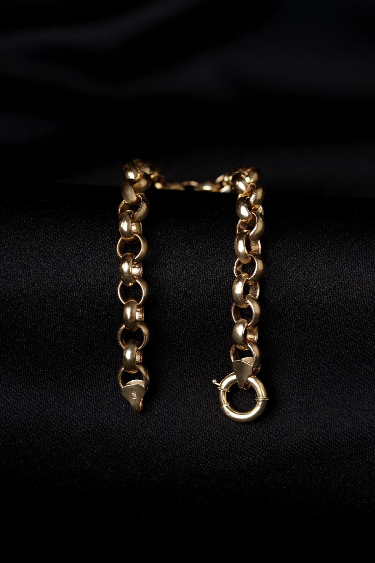 Men's 14K Solid Gold Heavy D-Link Bracelet
