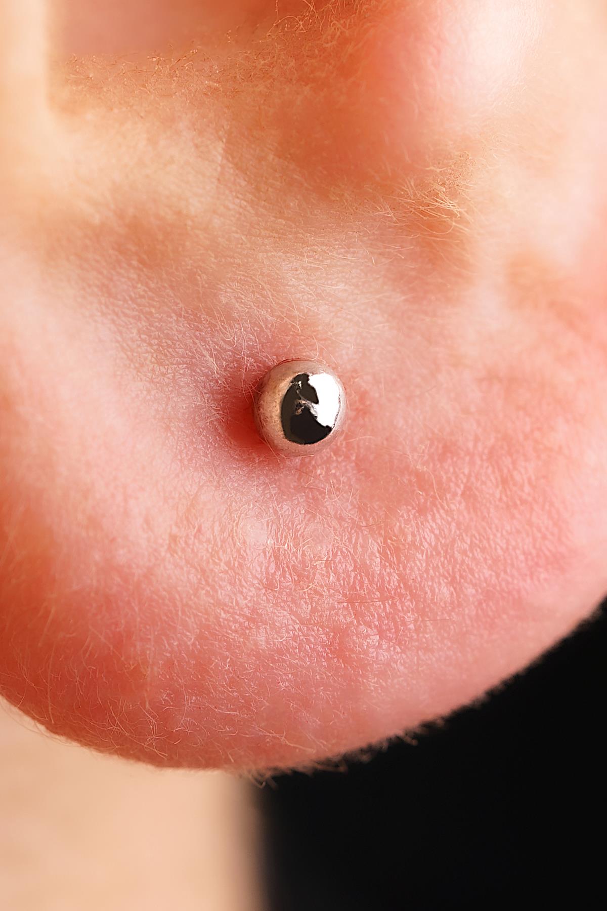 Men's 14K Solid Gold Minimalist Ball Studs