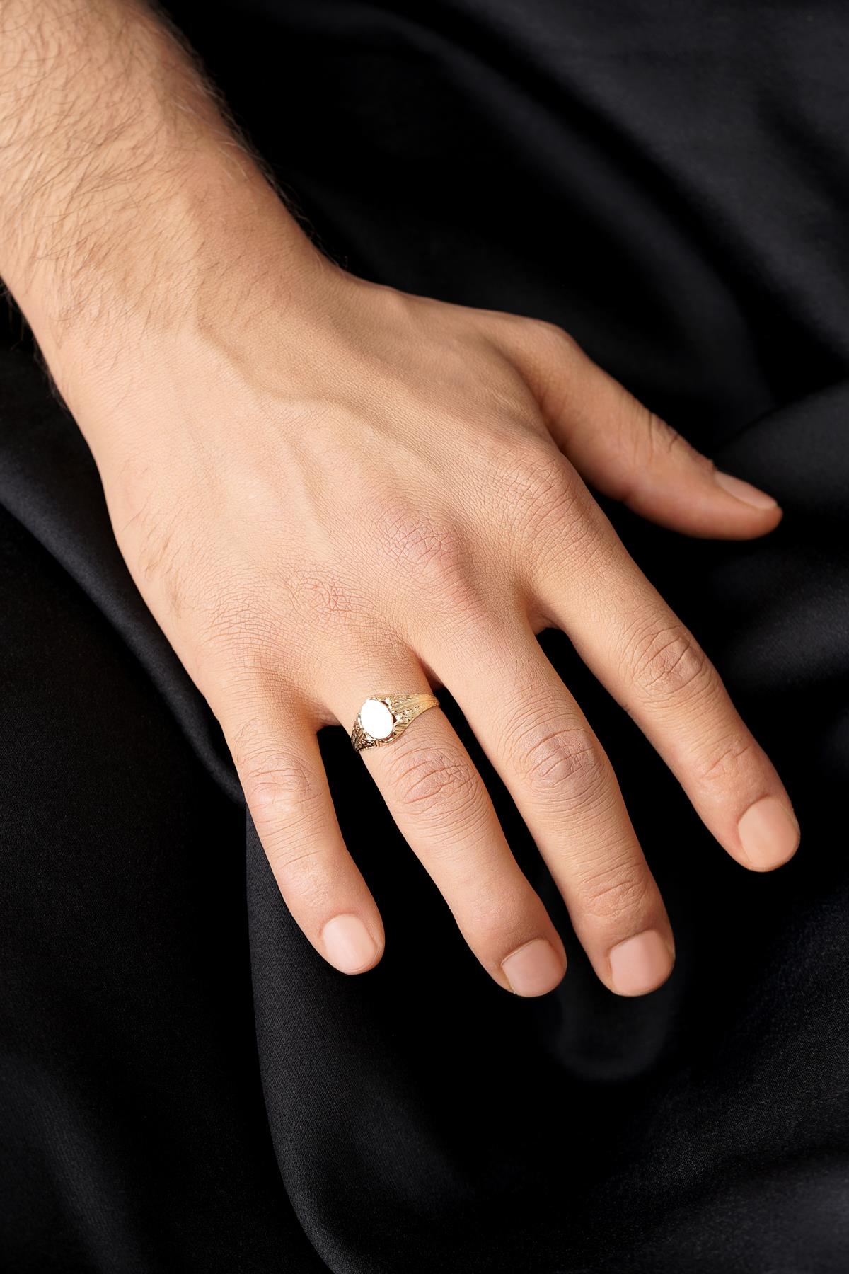 Men's 14K Gold Ornate Signet Ring