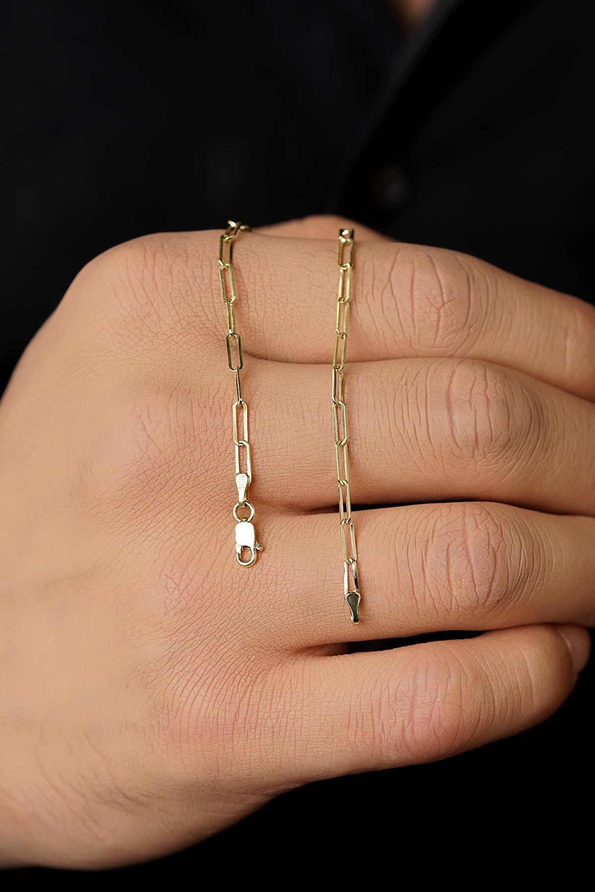 Men's 14K Gold Paperclip Link Bracelet