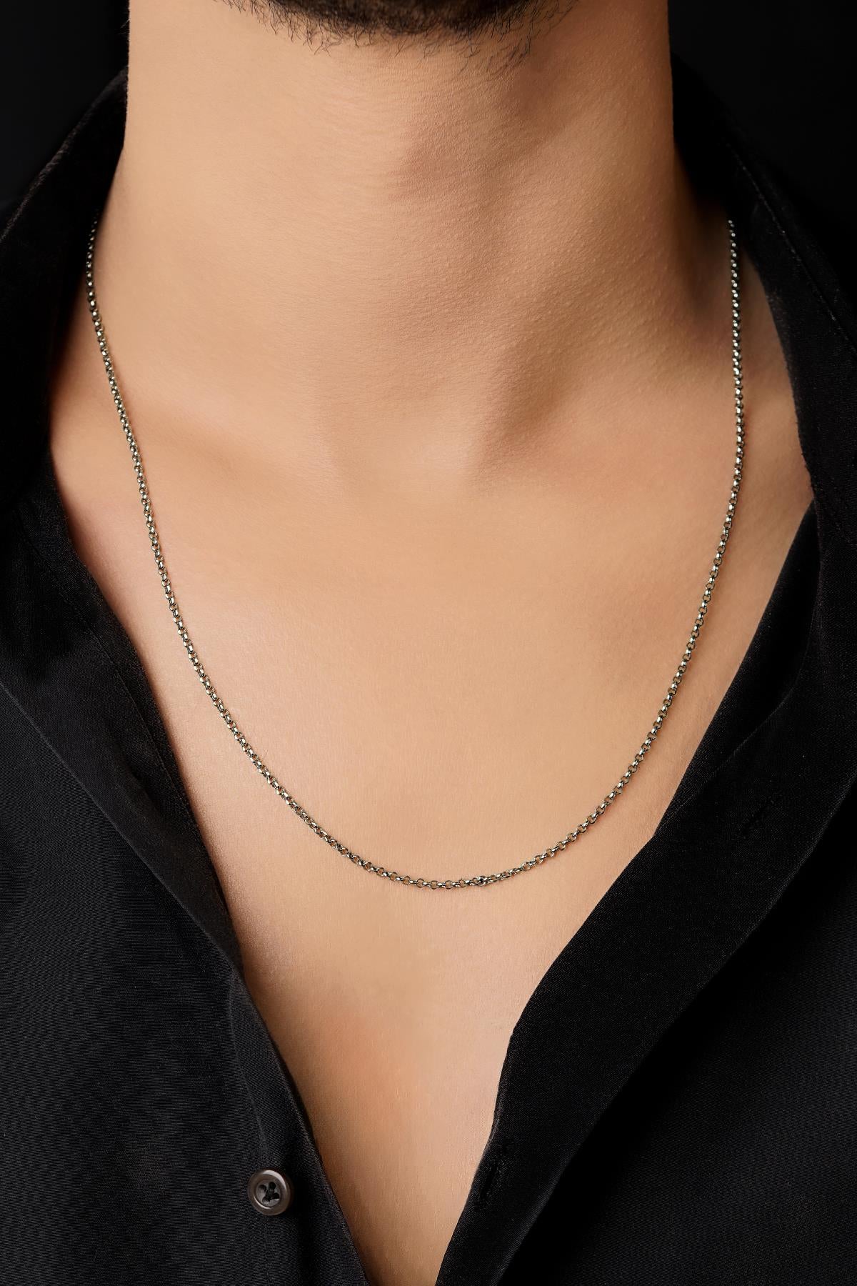 Men's 14K Gold Rounded Box Chain
