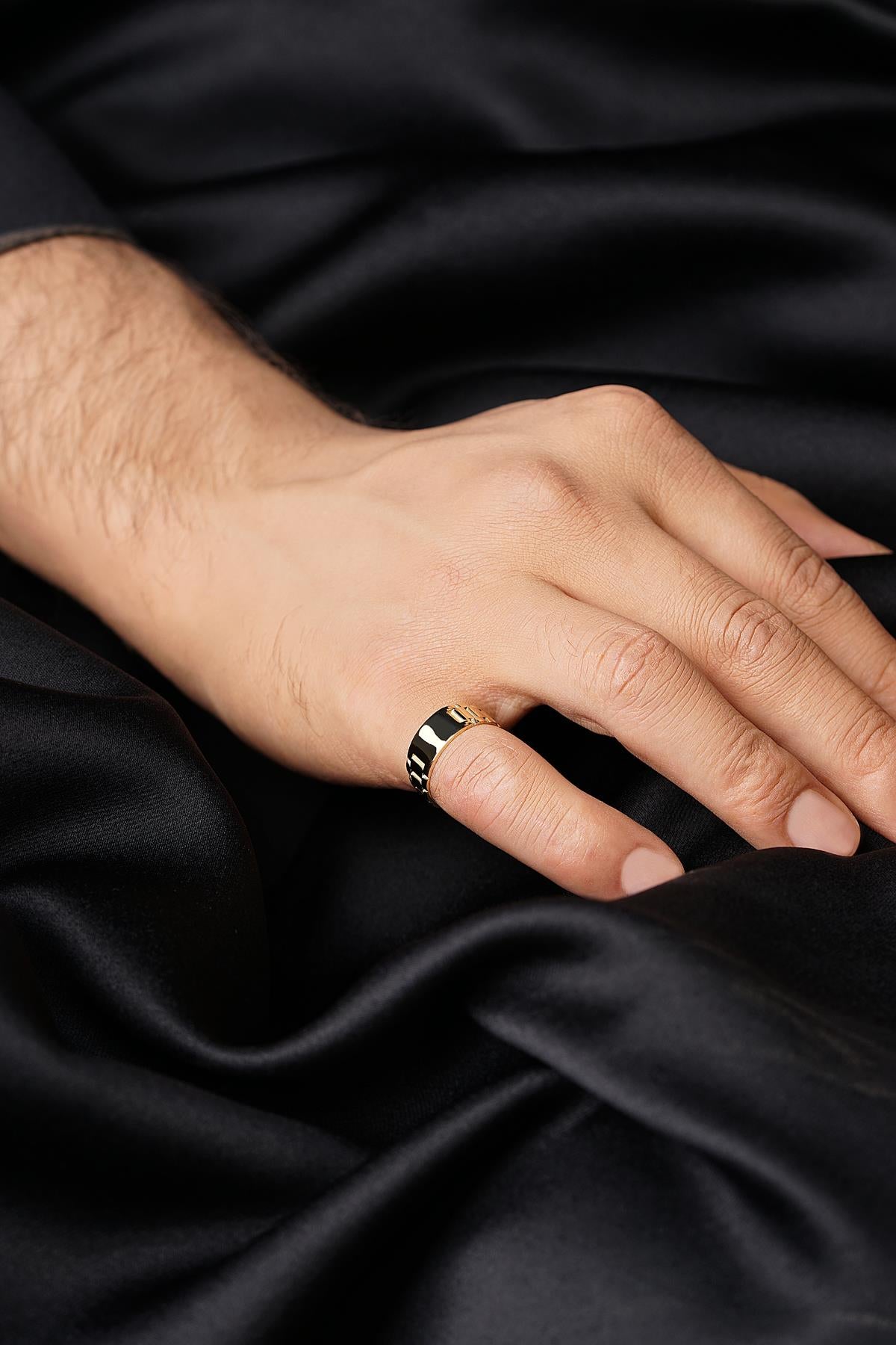 Men's 14K Gold Watch Band Style Ring