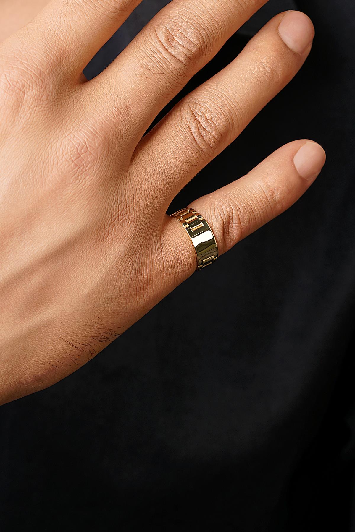 Men's 14K Gold Watch Band Style Ring