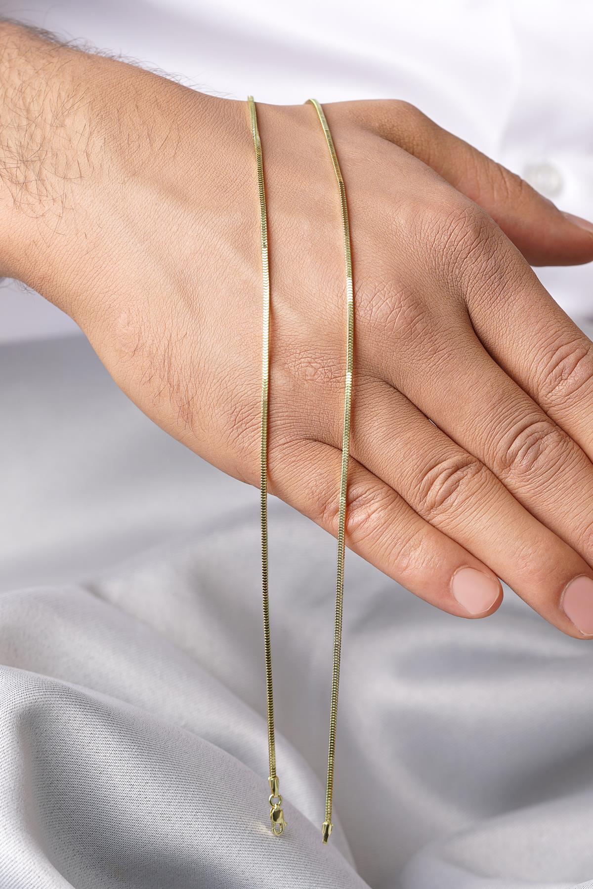 Men's 14K Solid Gold Box Chain Necklace