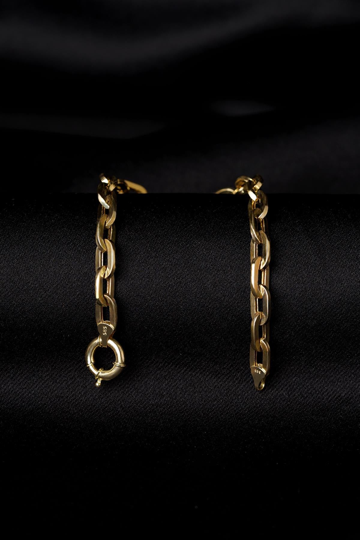 Men's 14K Solid Gold Crab Link Chain