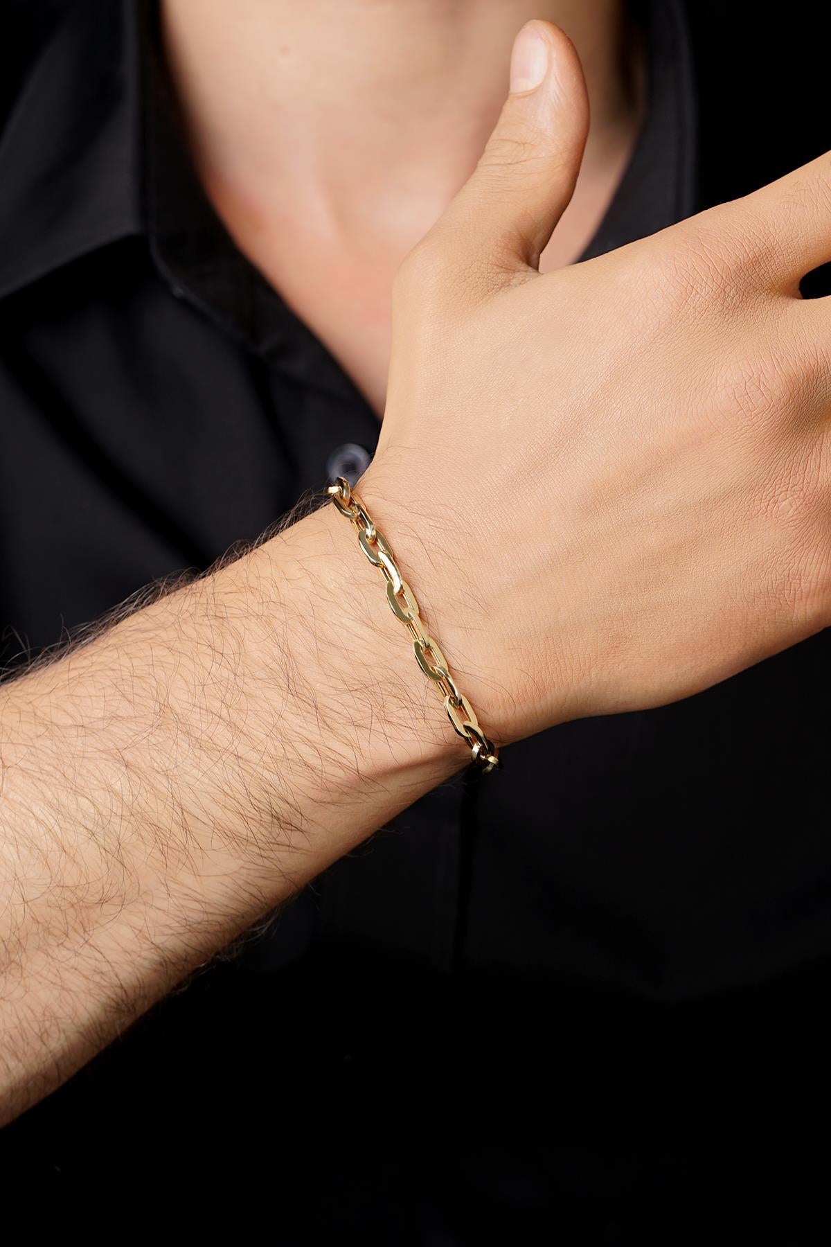 Men's 14K Solid Gold Crab Link Chain