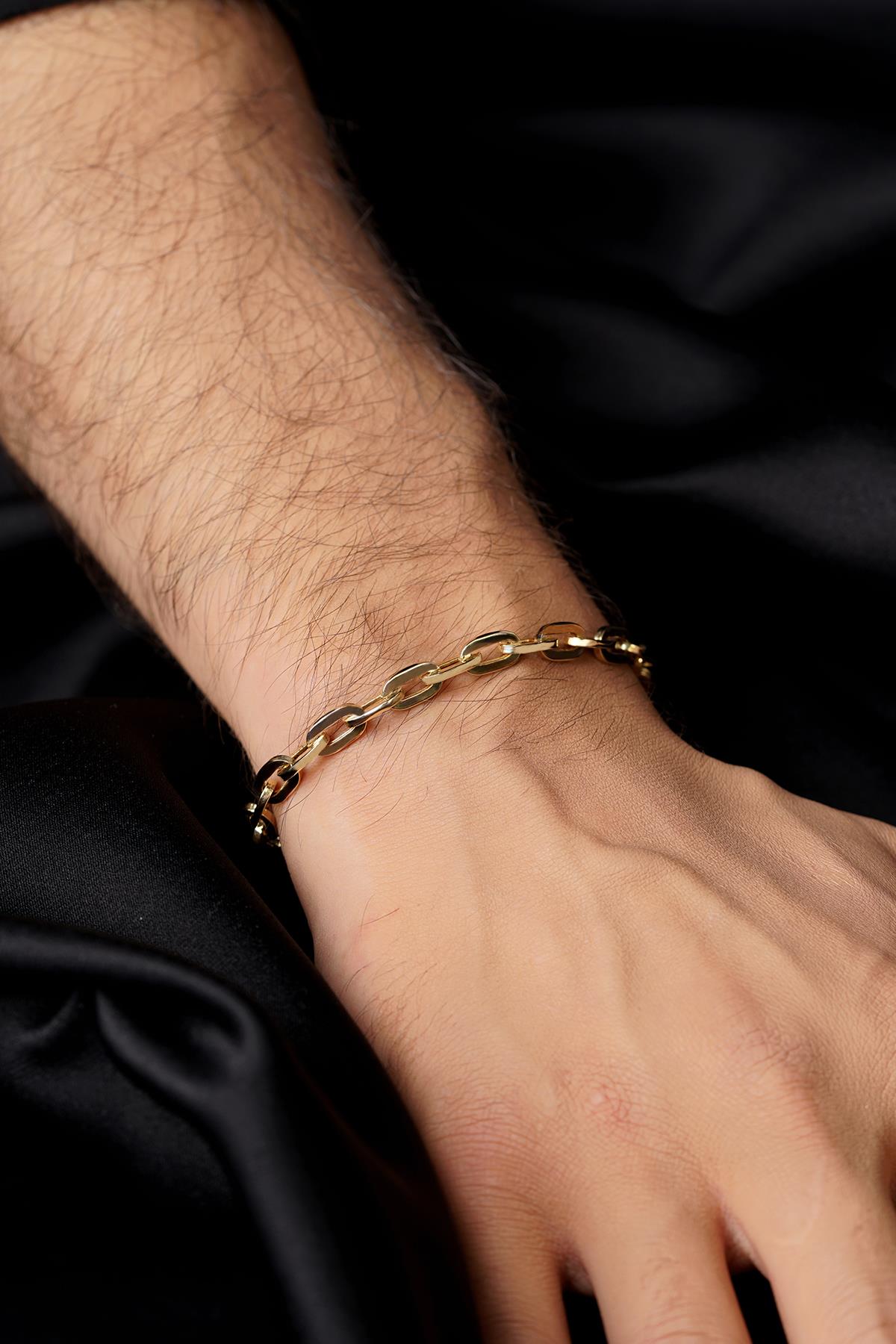Men's 14K Solid Gold Crab Link Chain