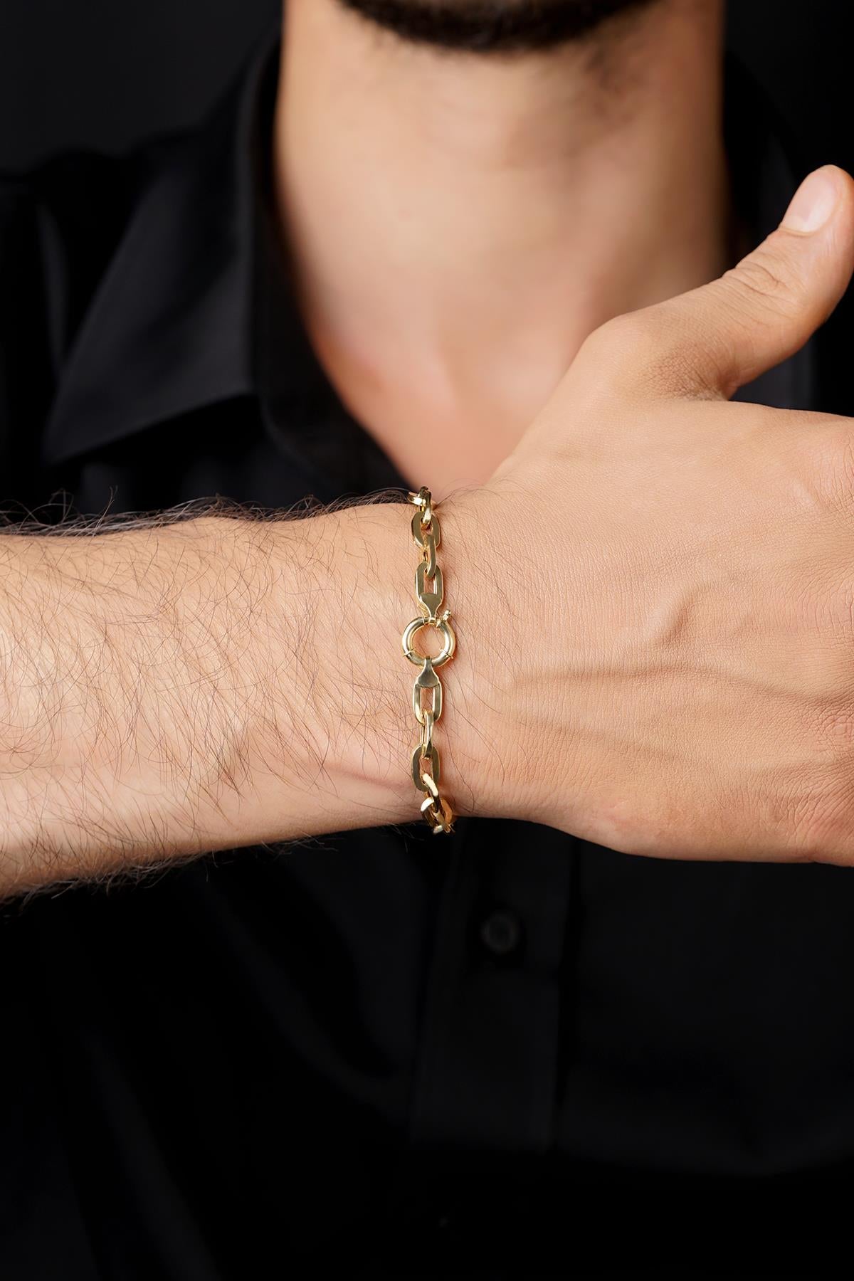 Men's 14K Solid Gold Crab Link Chain