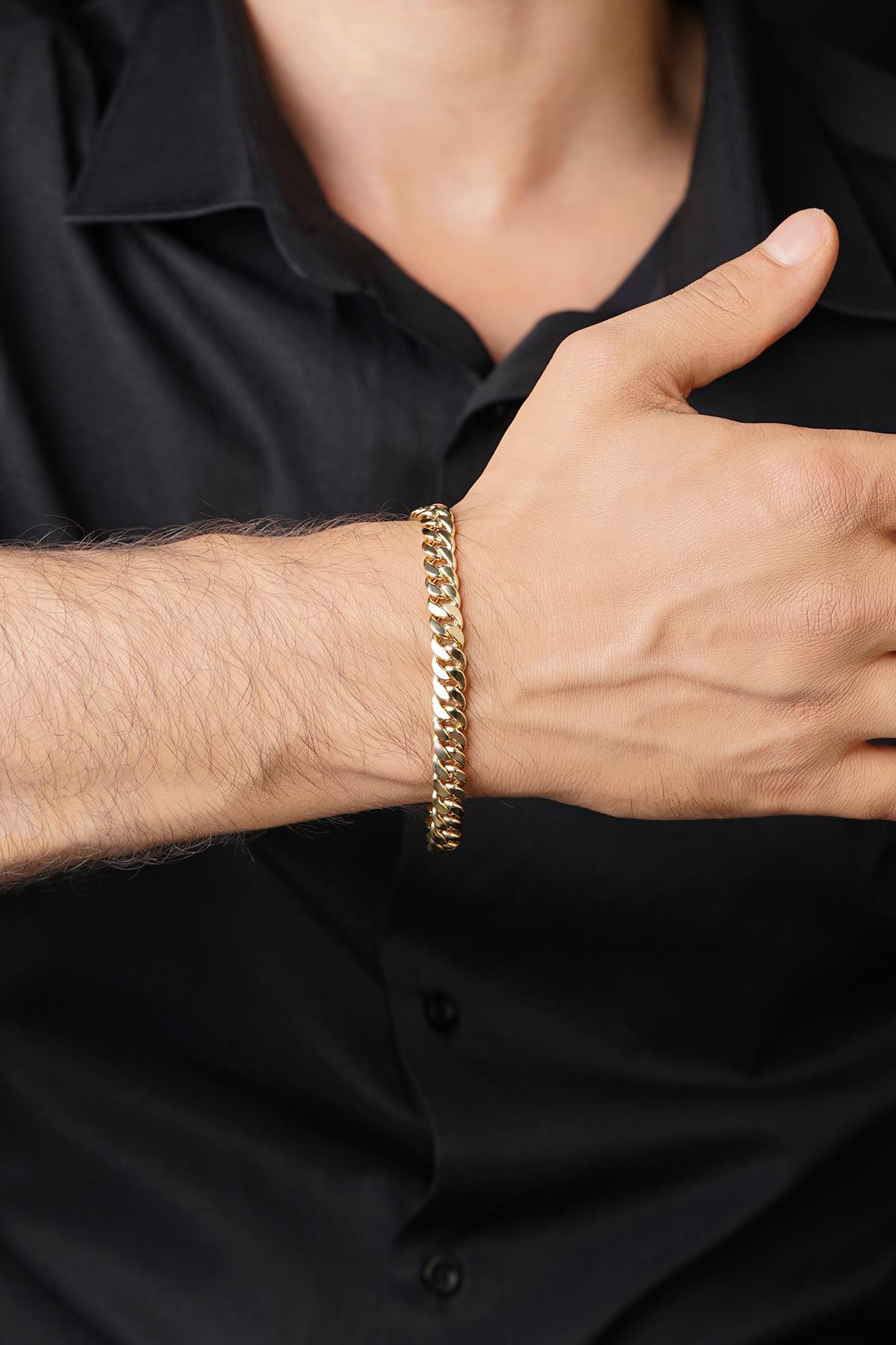Men's 14K Solid Gold Curb Link Bracelet