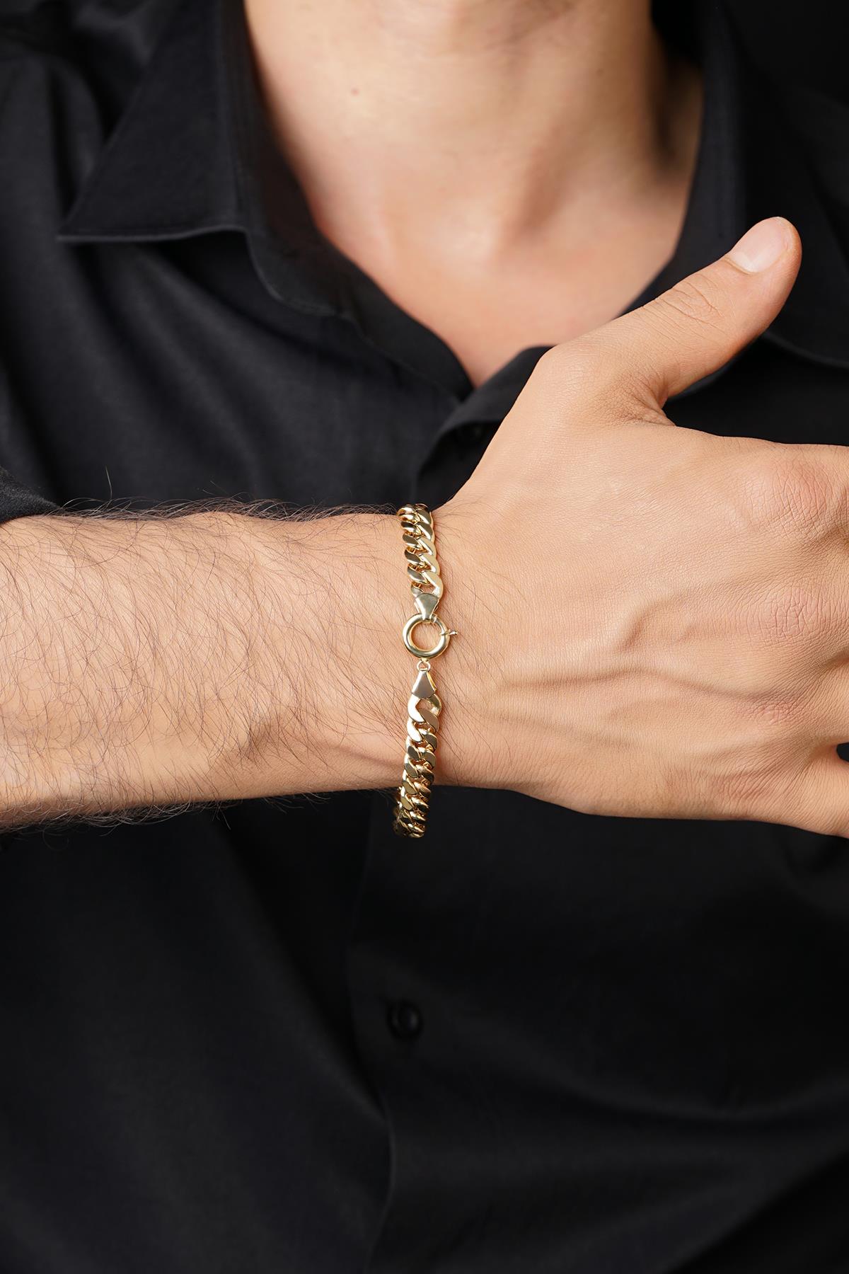 Men's 14K Solid Gold Curb Link Bracelet