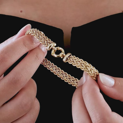 14K Gold Thick Rope Bracelet